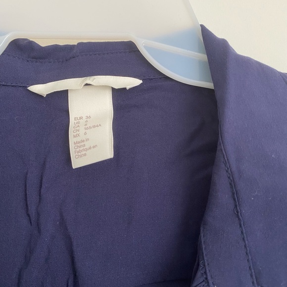 NEW Navy Blue Viscose Shirt Size 6 - Picture 4 of 4